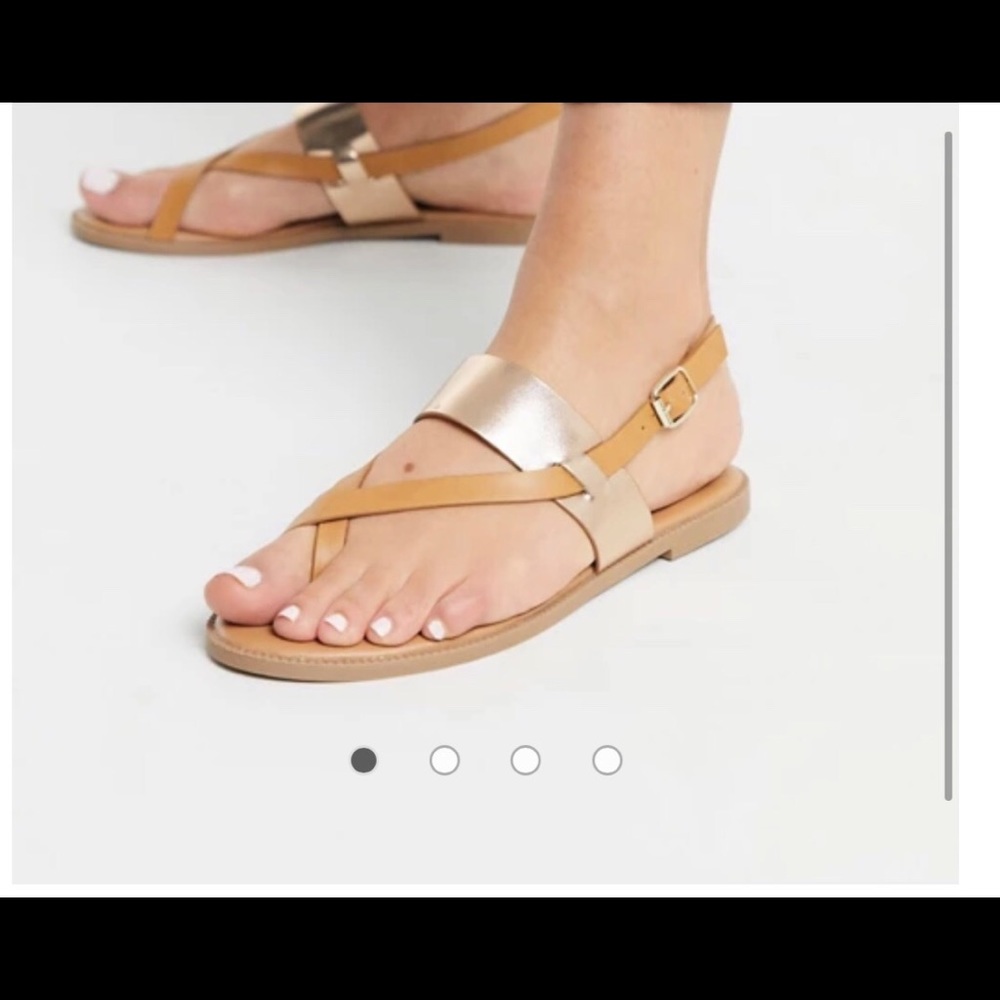 Promod Rose Gold Toned Solid open flat sondal